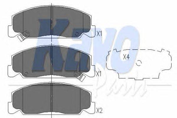 Комплект тормозных колодок, дисковый тормоз KAVO PARTS KBP-2024