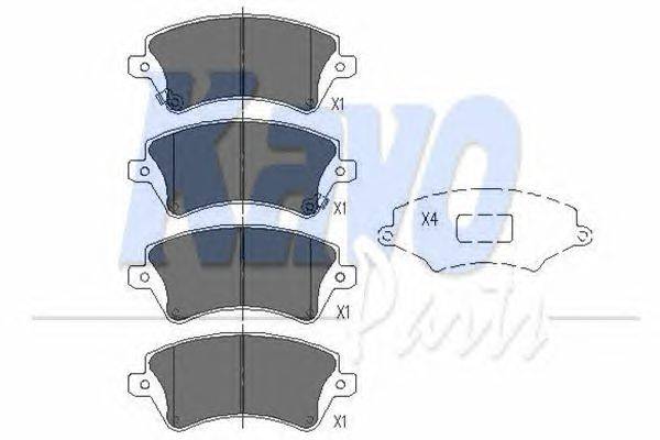 Комплект тормозных колодок, дисковый тормоз KAVO PARTS KBP-9012