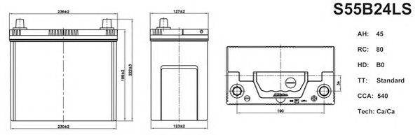 Стартерная аккумуляторная батарея ACDelco S55B24LS