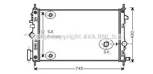 Радиатор, охлаждение двигателя AVA QUALITY COOLING OL2473