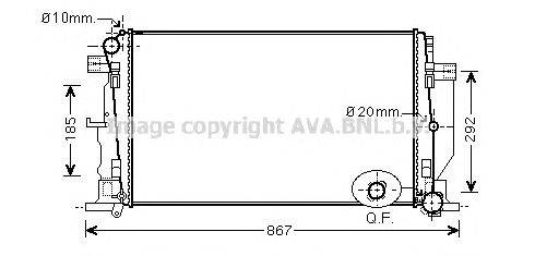 Радиатор, охлаждение двигателя AVA QUALITY COOLING VW2279