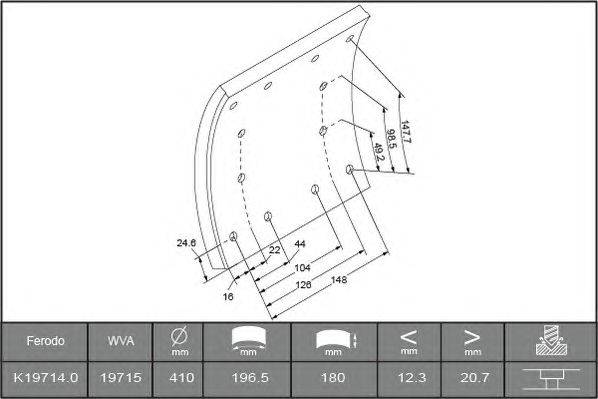 Комплект тормозных башмаков, барабанные тормоза ABEX B2741166