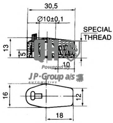 Газовая пружина, крышка багажник JP GROUP 128108