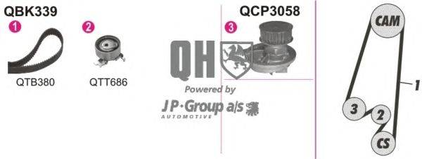 Водяной насос + комплект зубчатого ремня JP GROUP QBPK3391