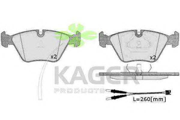 Комплект тормозных колодок, дисковый тормоз KAGER 35-0186