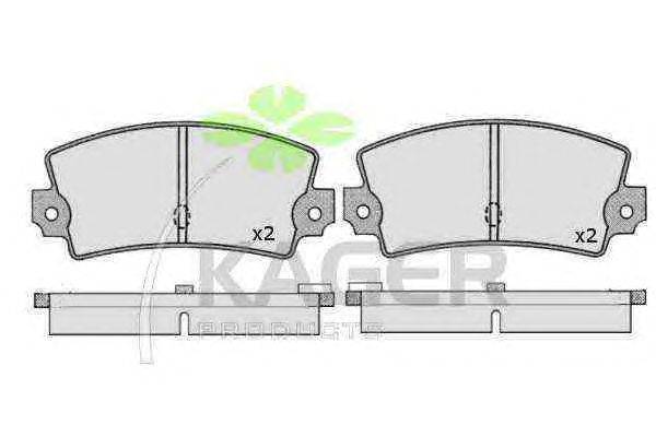 Комплект тормозных колодок, дисковый тормоз KAGER 20337