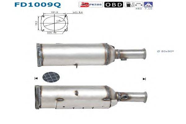 Сажевый / частичный фильтр, система выхлопа ОГ AS FD1009Q