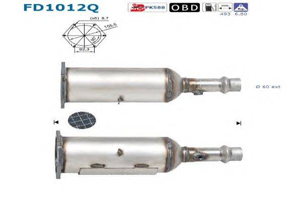 Сажевый / частичный фильтр, система выхлопа ОГ AS FD1012Q