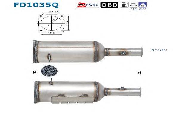 Сажевый / частичный фильтр, система выхлопа ОГ AS FD1035Q