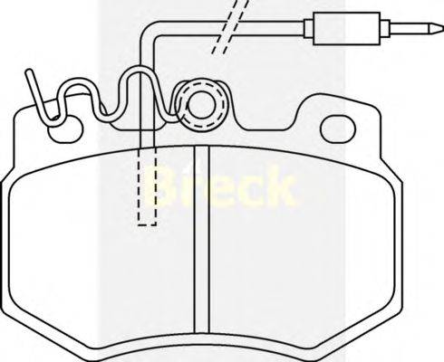 Комплект тормозных колодок, дисковый тормоз BRECK 20989