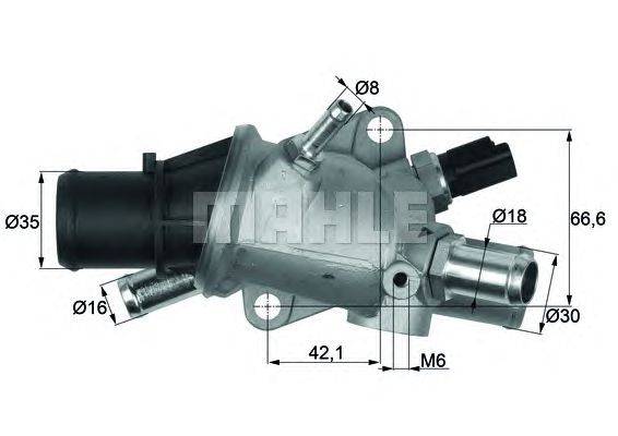 Термостат, охлаждающая жидкость MAHLE ORIGINAL TI 169 88