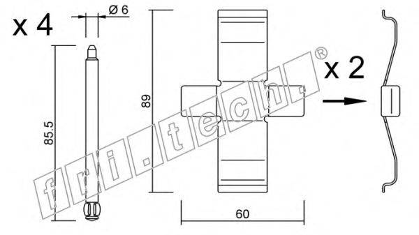 Комплектующие, колодки дискового тормоза fri.tech. KIT.076