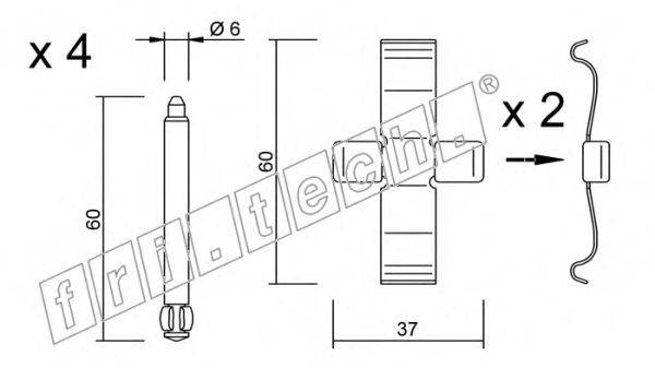 Комплектующие, колодки дискового тормоза fri.tech. KIT.084