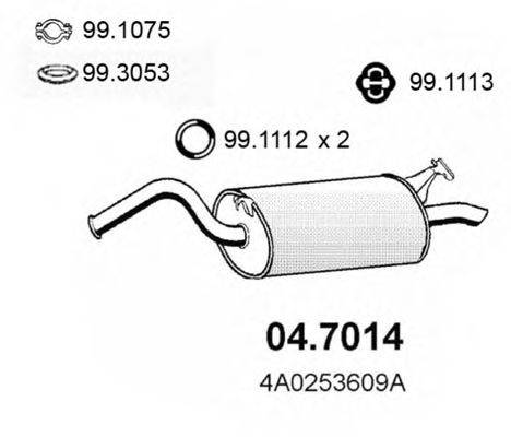 Глушитель выхлопных газов конечный ASSO 04.7014