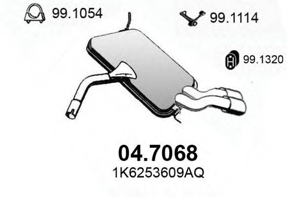 Глушитель выхлопных газов конечный ASSO 04.7068