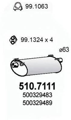 Средний / конечный глушитель ОГ ASSO 510.7111