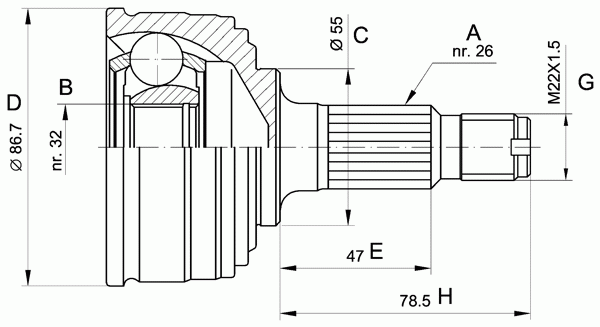 Шарнирный комплект, приводной вал OPEN PARTS CVJ5049.10