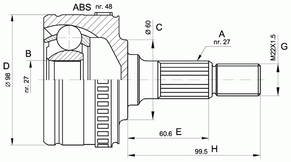 Шарнирный комплект, приводной вал OPEN PARTS CVJ5293.10