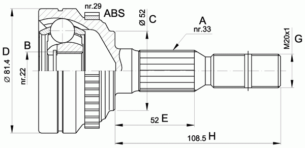 Шарнирный комплект, приводной вал OPEN PARTS CVJ5432.10