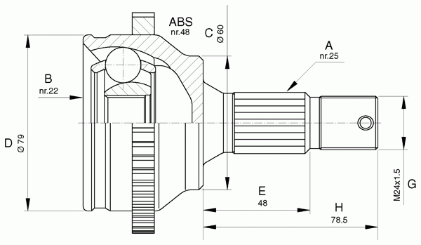 Шарнирный комплект, приводной вал OPEN PARTS CVJ5626.10