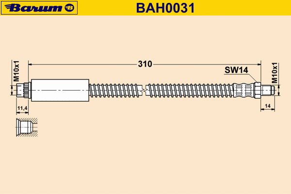 Тормозной шланг BARUM BAH0031