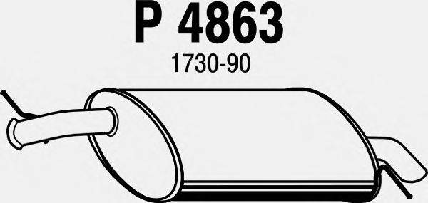 Глушитель выхлопных газов конечный FENNO P4863