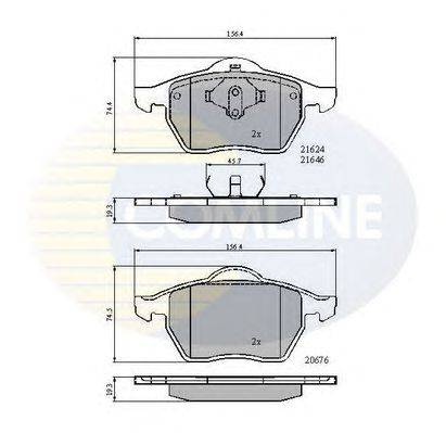 Комплект тормозных колодок, дисковый тормоз COMLINE CBP01092