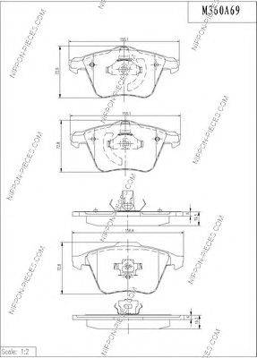 Комплект тормозных колодок, дисковый тормоз NPS 13046072042