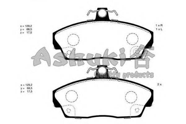 Комплект тормозных колодок, дисковый тормоз ASHUKI H025-17J