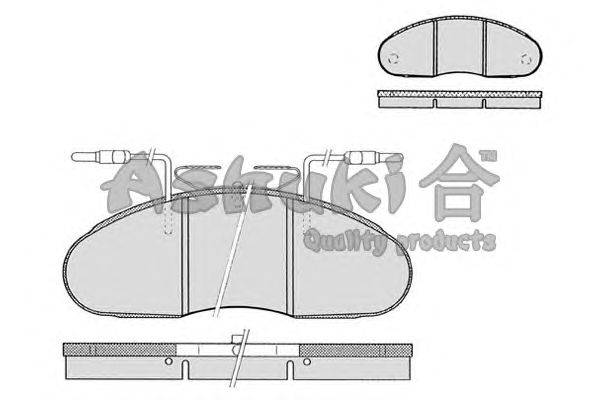 Комплект тормозных колодок, дисковый тормоз ASHUKI N009-22