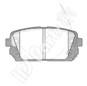 Комплект тормозных колодок, дисковый тормоз IPS Parts IBR-1K10