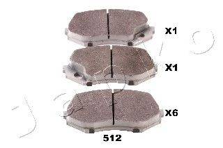 Комплект тормозных колодок, дисковый тормоз JAPKO 50512