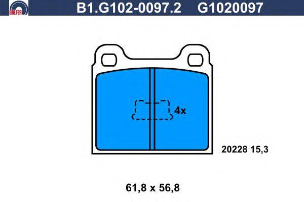 Комплект тормозных колодок, дисковый тормоз GALFER 20228