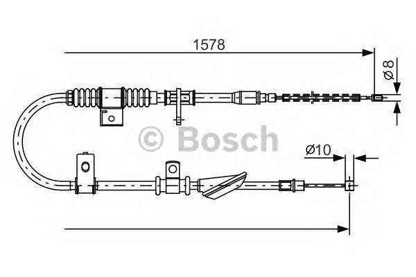 Трос, стояночная тормозная система BOSCH 1 987 482 168