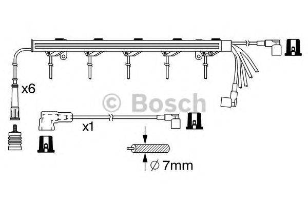 Комплект проводов зажигания BOSCH 0 986 356 383