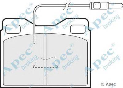 Комплект тормозных колодок, дисковый тормоз APEC braking PAD621