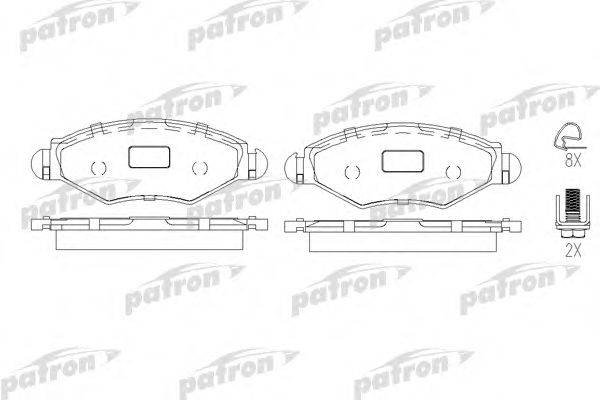 Комплект тормозных колодок, дисковый тормоз PATRON PBP1378