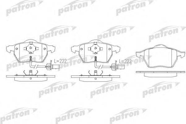 Комплект тормозных колодок, дисковый тормоз PATRON PBP1717