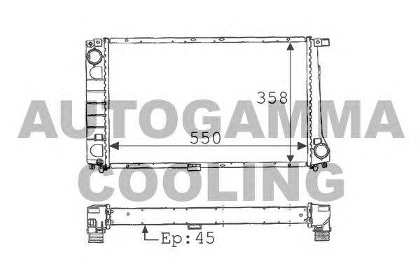 Радиатор, охлаждение двигателя AUTOGAMMA 101123