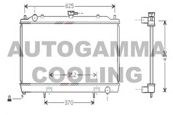 Радиатор, охлаждение двигателя AUTOGAMMA 104295