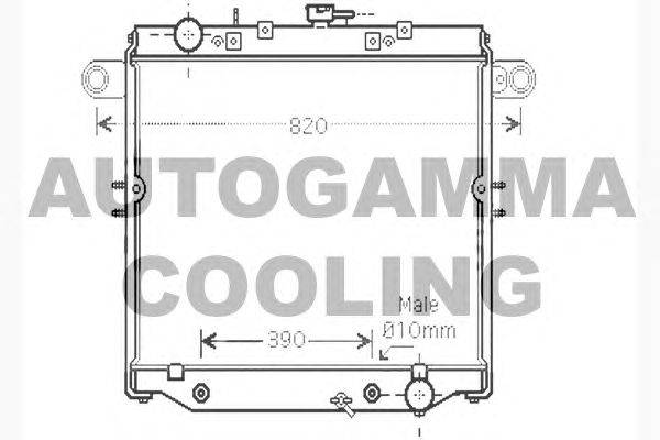 Радиатор, охлаждение двигателя AUTOGAMMA 104740