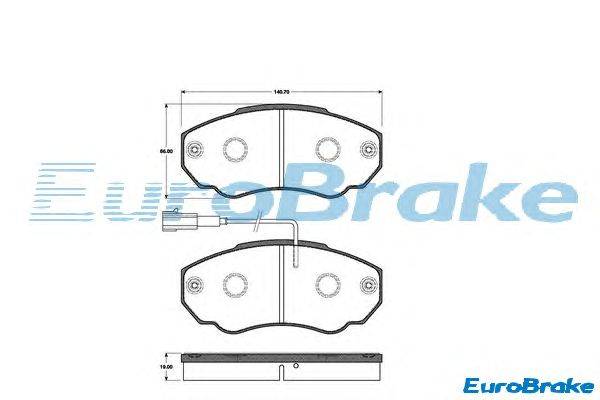 Комплект тормозных колодок, дисковый тормоз EUROBRAKE 5501221947