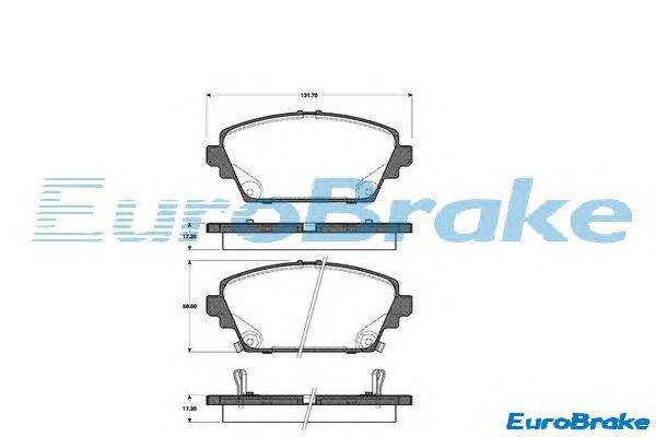 Комплект тормозных колодок, дисковый тормоз EUROBRAKE 5501222630
