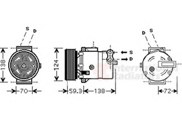 Компрессор, кондиционер VAN WEZEL 3700K413