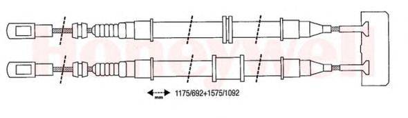 Трос, стояночная тормозная система BENDIX 432087B