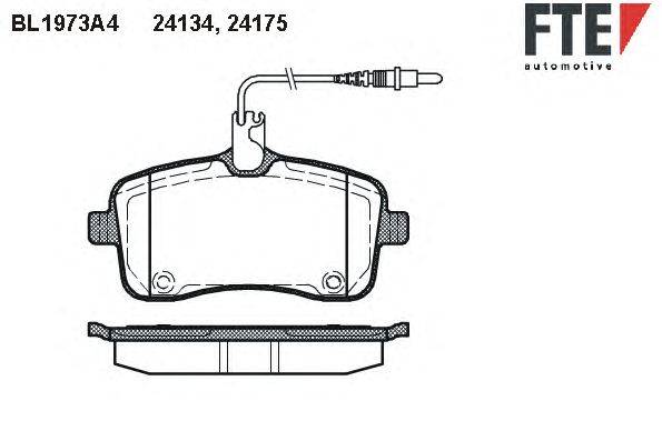 Комплект тормозных колодок, дисковый тормоз FTE 24134