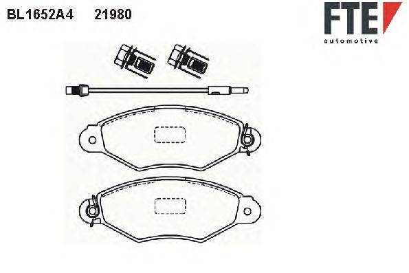 Комплект тормозных колодок, дисковый тормоз FTE BL1652A4