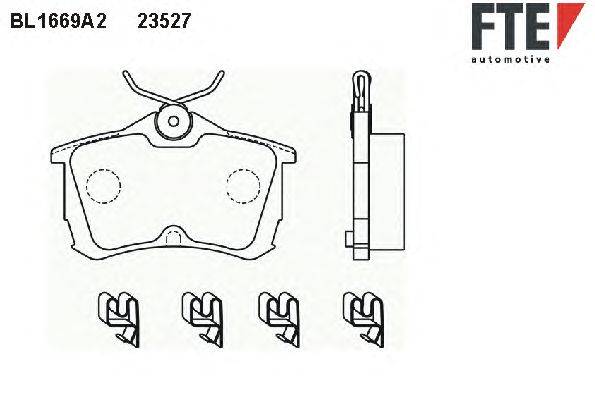 Комплект тормозных колодок, дисковый тормоз FTE BL1669A2