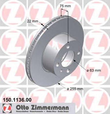 Тормозной диск ZIMMERMANN 150.1136.00