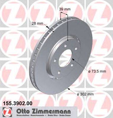 Тормозной диск ZIMMERMANN 155390200